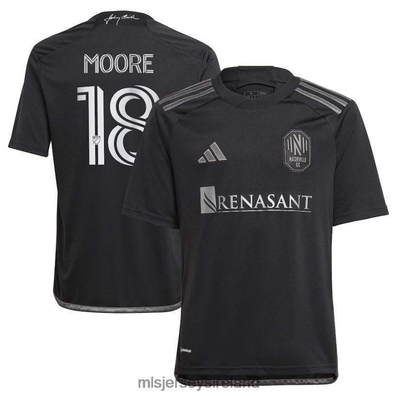 Jersey Nashville SC Shaq Moore Adidas Black 2023 Man In Black Kit Replica Player Jersey Kids MLS Jerseys RR22VR1080