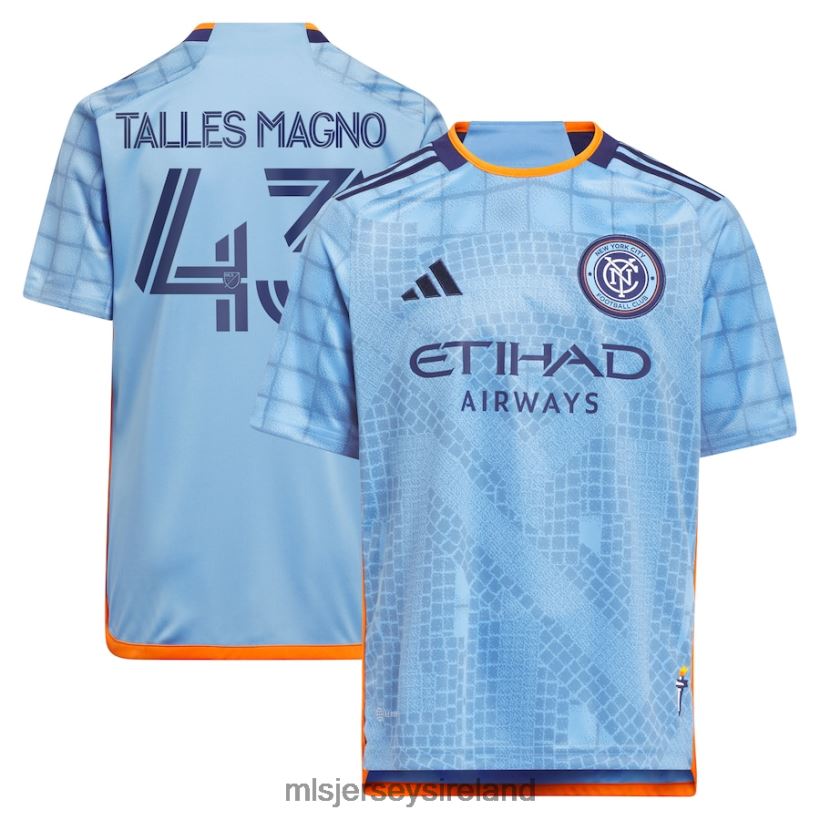 Jersey New York City FC Talles Magno Adidas Light Blue 2023 The Interboro Kit Replica Jersey Kids MLS Jerseys RR22VR1528