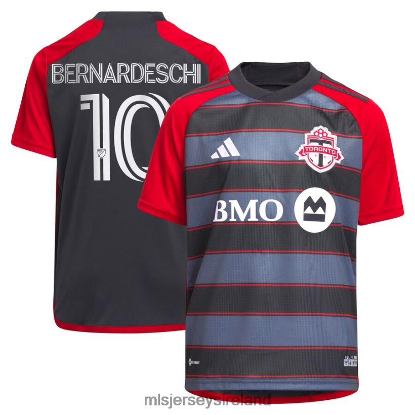 Jersey Toronto FC Federico Bernardeschi Adidas Gray 2023 Club Kit Replica Player Jersey Kids MLS Jerseys RR22VR589