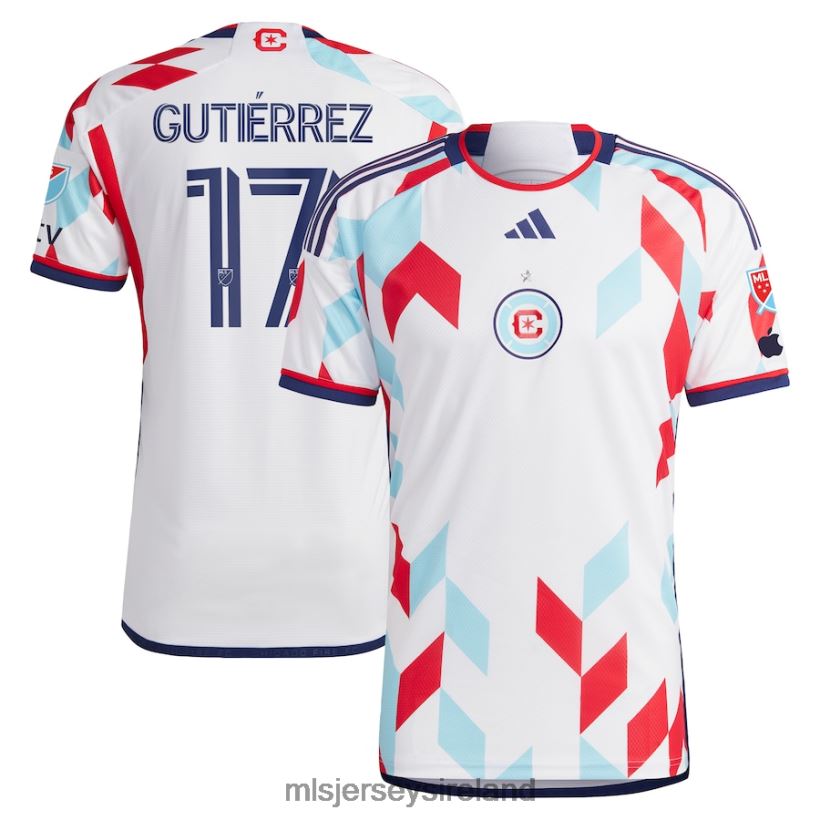 Jersey Chicago Fire Brian Gutierrez Adidas White 2023 A Kit For All Authentic Player Jersey Men MLS Jerseys RR22VR897