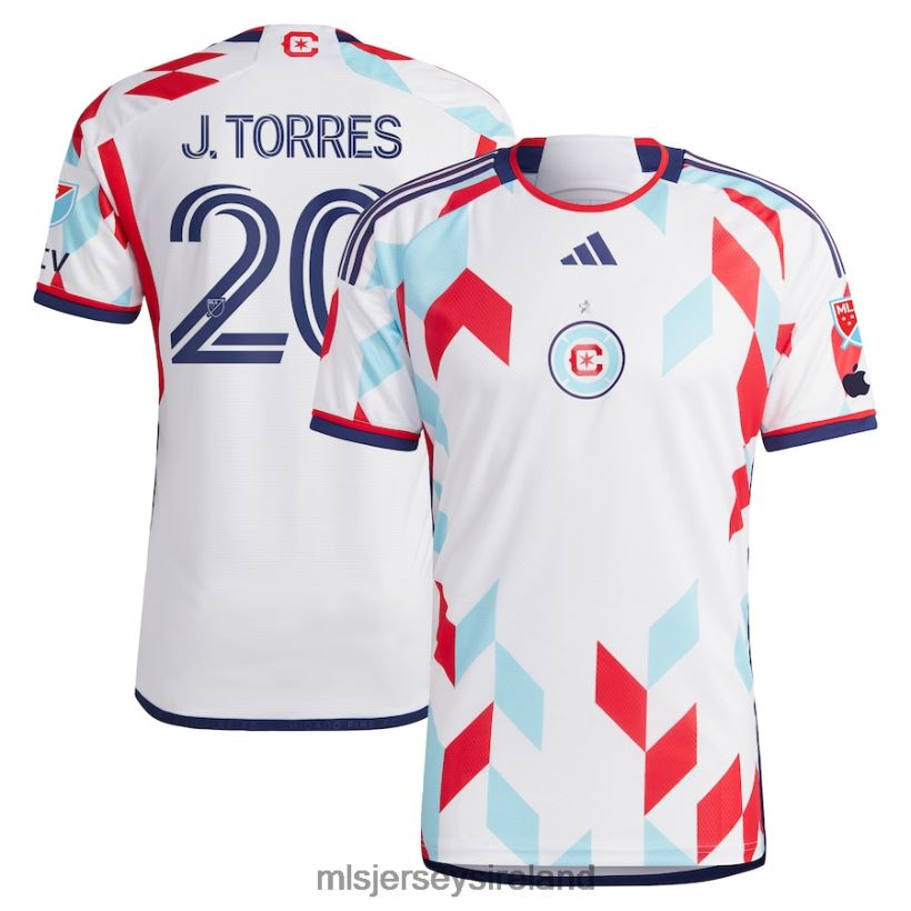 Jersey Chicago Fire Jairo Torres Adidas White 2023 A Kit For All Authentic Player Jersey Men MLS Jerseys RR22VR1299