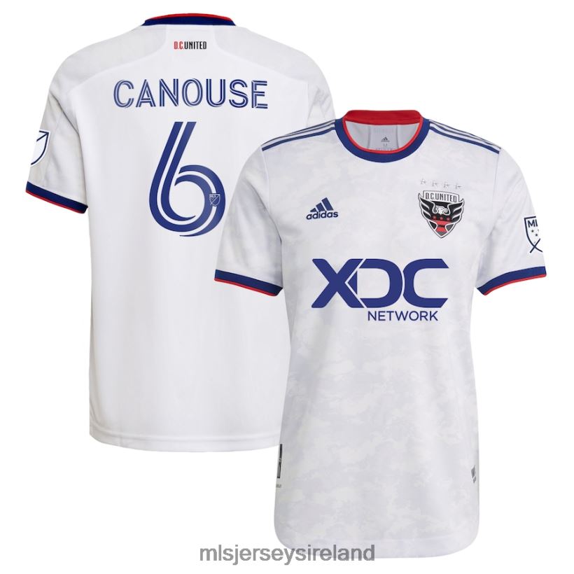 Jersey D.C. United Russell Canouse Adidas White 2022 The Marble Authentic Player Jersey Men MLS Jerseys RR22VR845