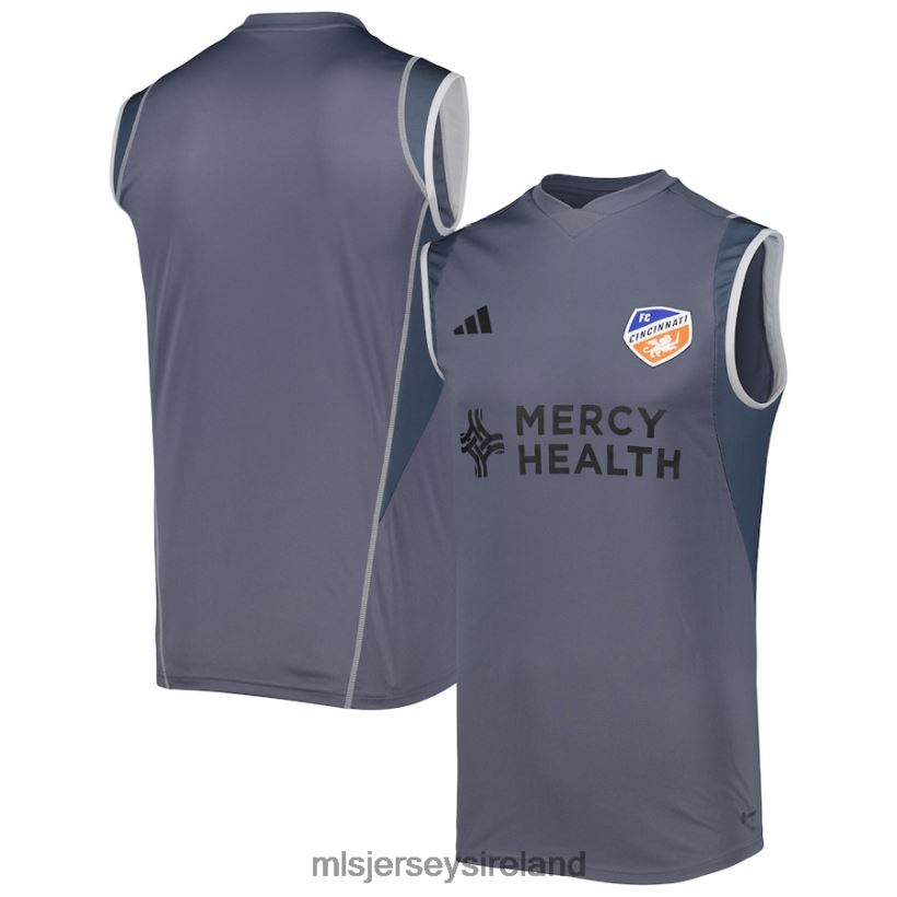 Jersey FC Cincinnati Adidas Gray 2023 On-Field Sleeveless Training Jersey Men MLS Jerseys RR22VR647