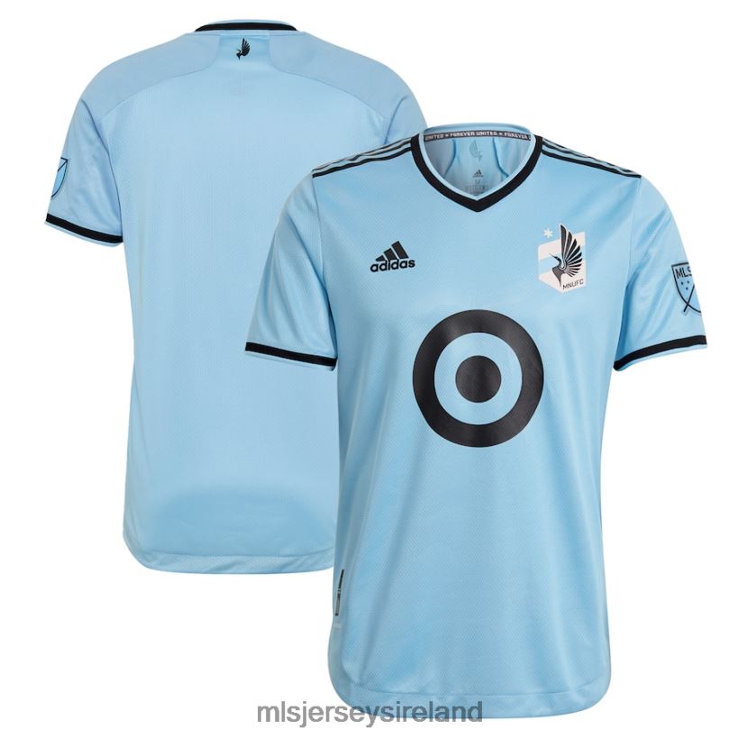 Jersey Minnesota United FC Adidas Light Blue 2021 The River Kit Authentic Jersey Men MLS Jerseys RR22VR266