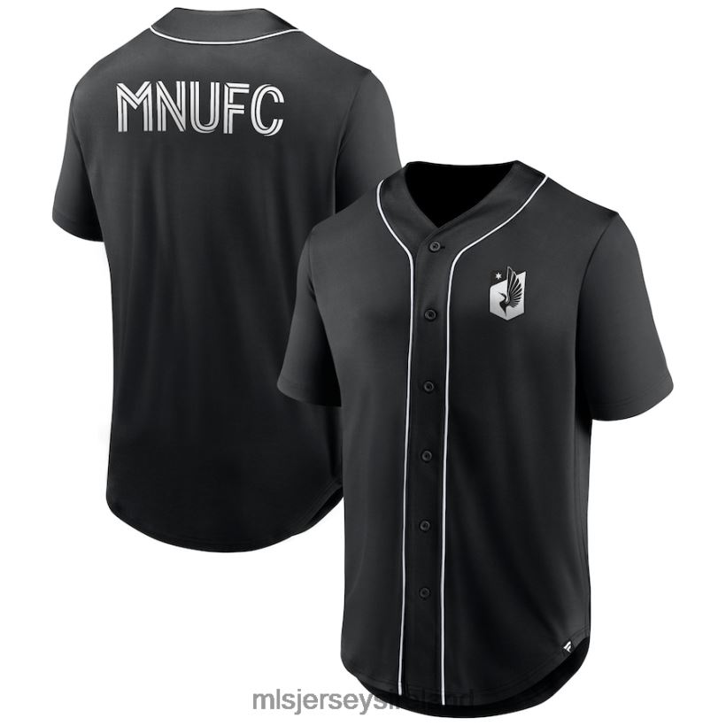 Jersey Minnesota United FC Fanatics Branded Black Third Period Fashion Baseball Button-Up Jersey Men MLS Jerseys RR22VR245