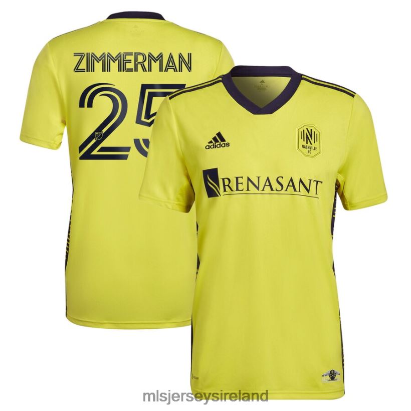 Jersey Nashville SC Walker Zimmerman Adidas Yellow 2022 The Homecoming Kit Replica Player Jersey Men MLS Jerseys RR22VR484