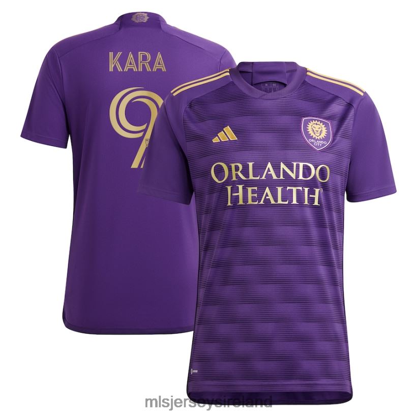 Jersey Orlando City SC Ercan Kara Adidas Purple 2023 The Wall Kit Replica Player Jersey Men MLS Jerseys RR22VR1146