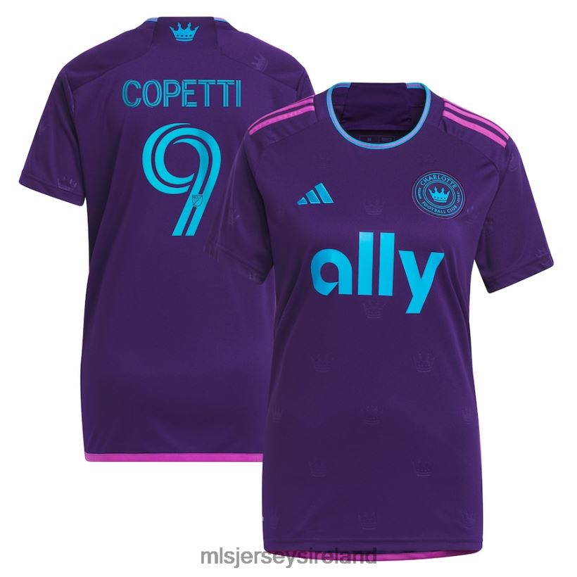 Jersey Charlotte FC Enzo Copetti Adidas Purple 2023 Crown Jewel Kit Replica Jersey Women MLS Jerseys RR22VR806