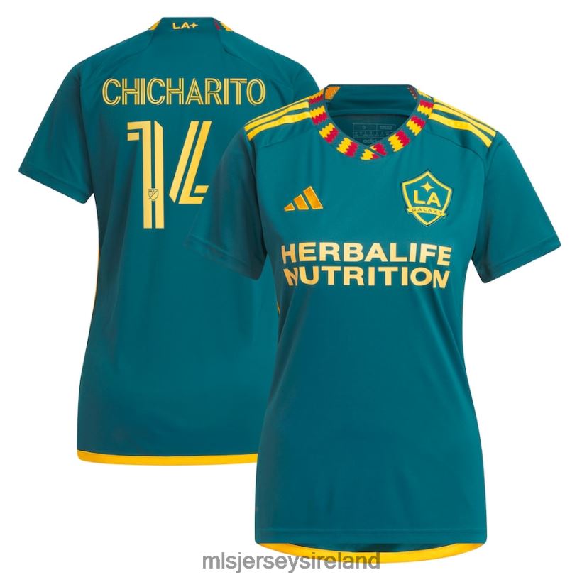 Jersey LA Galaxy Chicharito Adidas Green 2023 LA Kit Replica Player Jersey Women MLS Jerseys RR22VR592