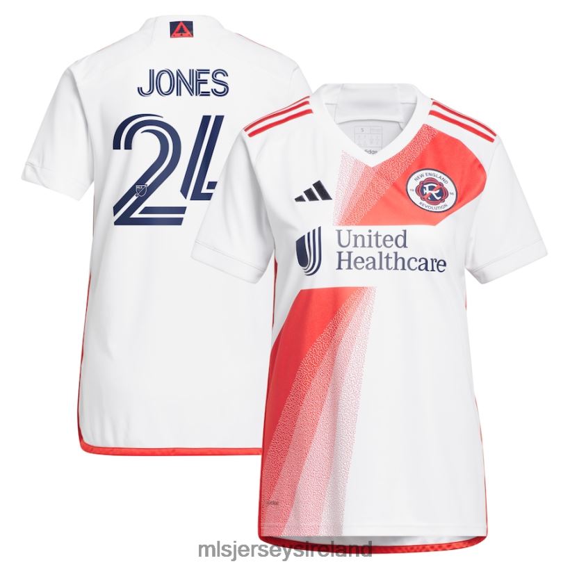 Jersey New England Revolution DeJuan Jones Adidas White 2023 Defiance Replica Jersey Women MLS Jerseys RR22VR904