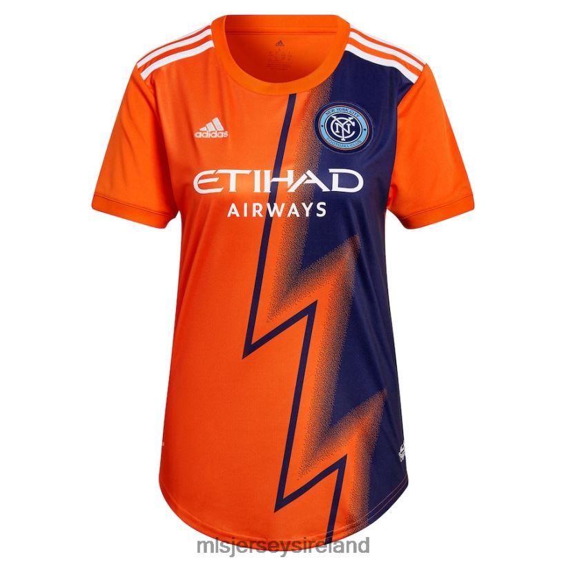 Jersey New York City FC Adidas Orange 2022 The Volt Kit Replica Blank Jersey Women MLS Jerseys RR22VR878