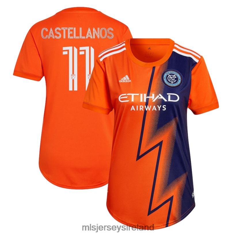 Jersey New York City FC Valentin Castellanos Adidas Orange 2022 The Volt Kit Replica Player Jersey Women MLS Jerseys RR22VR1227