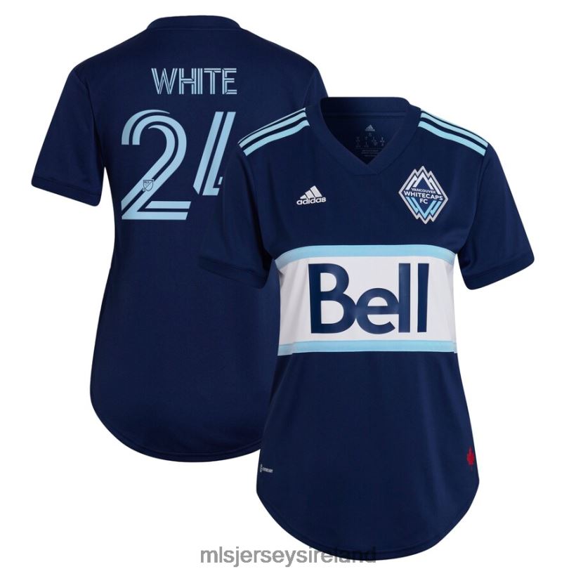 Jersey Vancouver Whitecaps FC Brian White Adidas Blue 2022 The Hoop & This City Replica Player Jersey Women MLS Jerseys RR22VR1306